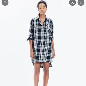 Madewell flannel shirt dress XS